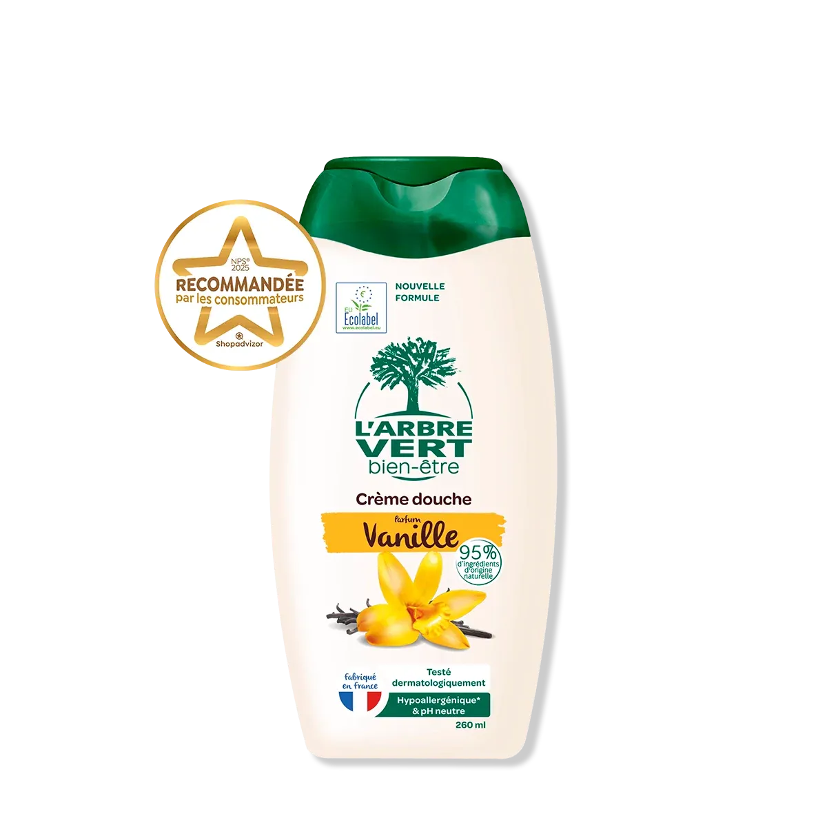 Crème de douche aux extraits de vanille