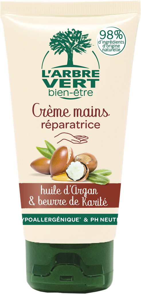 Crème réparatrice pour les mains huile argan et beurre de karité 75 ml