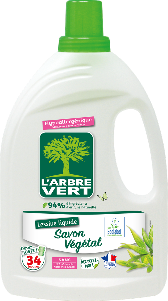 Vloeibaar wasmiddel op plantaardige basis