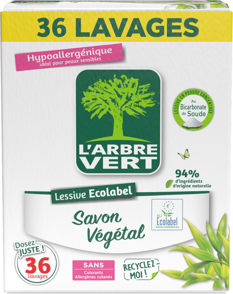Lessive poudre végétale 1,8 kg 36 lavages