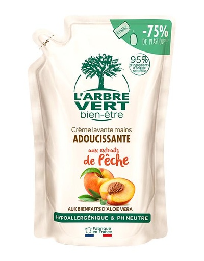 Recharge crème lavante main Pêche 