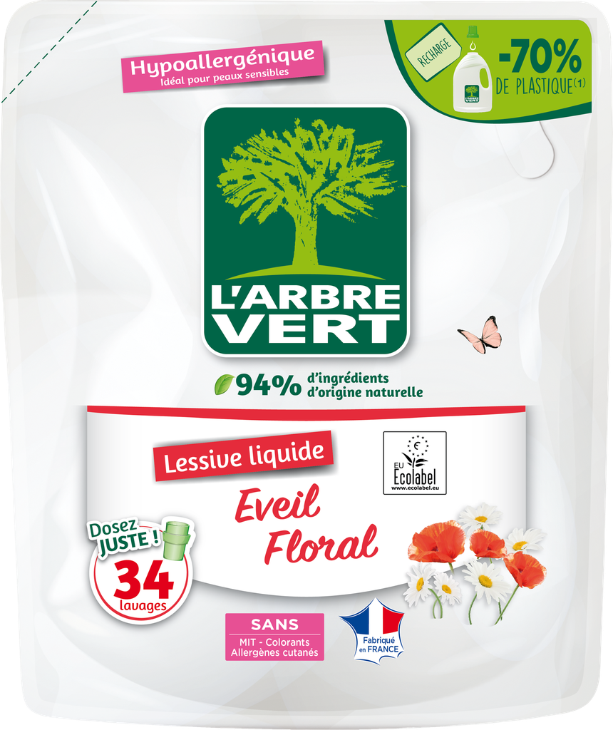 Recharge lessive liquide florale 1,53 L - 34 lavages