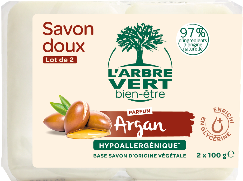 ​​Savon doux argan 2 x100 g