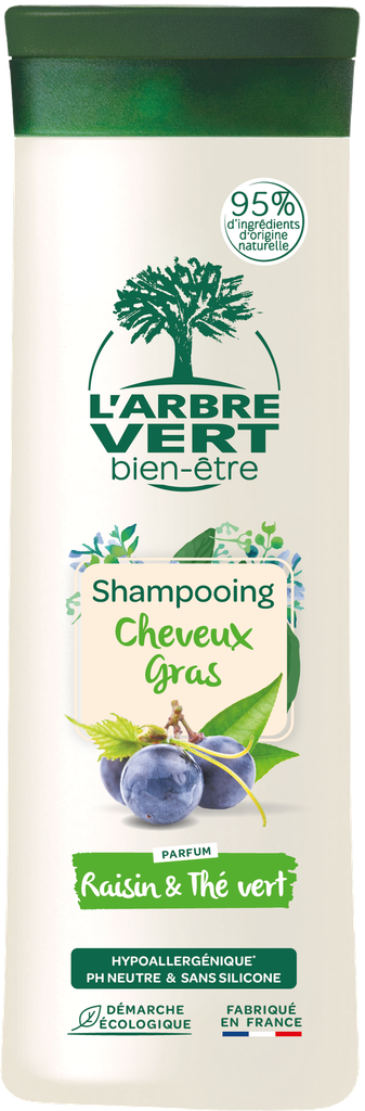 Shampoing DETOX (raisin et thé vert) : cheveux gras 250 ml