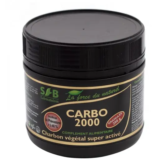 Carbo 2000 Granules - Charbon végétal poudre super activé +sucre 200gr