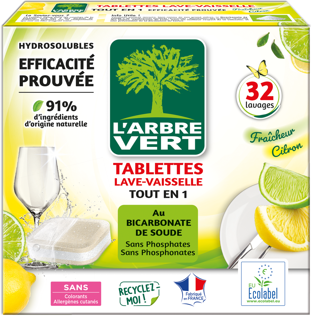 Tablettes lave-vaiselle tout-en-un Parfum citron 