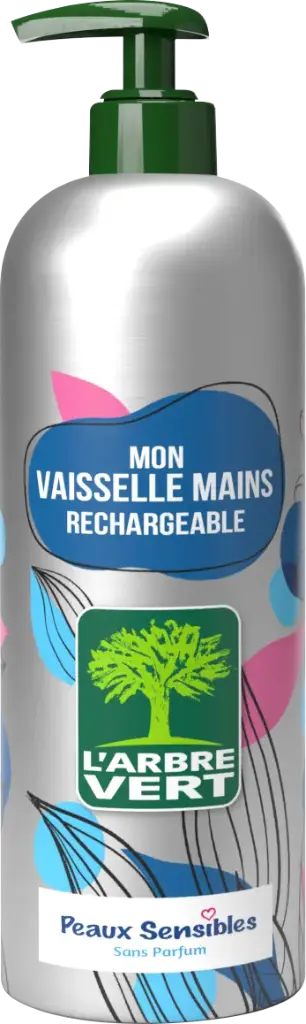 Vaisselle peaux sensibles flacon alu réutilisable 500 ml