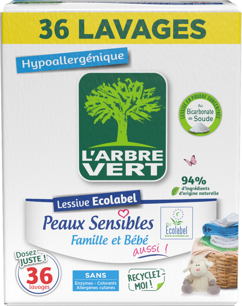 Lessive poudre peaux sensible 1,8 kg - 36 lavages