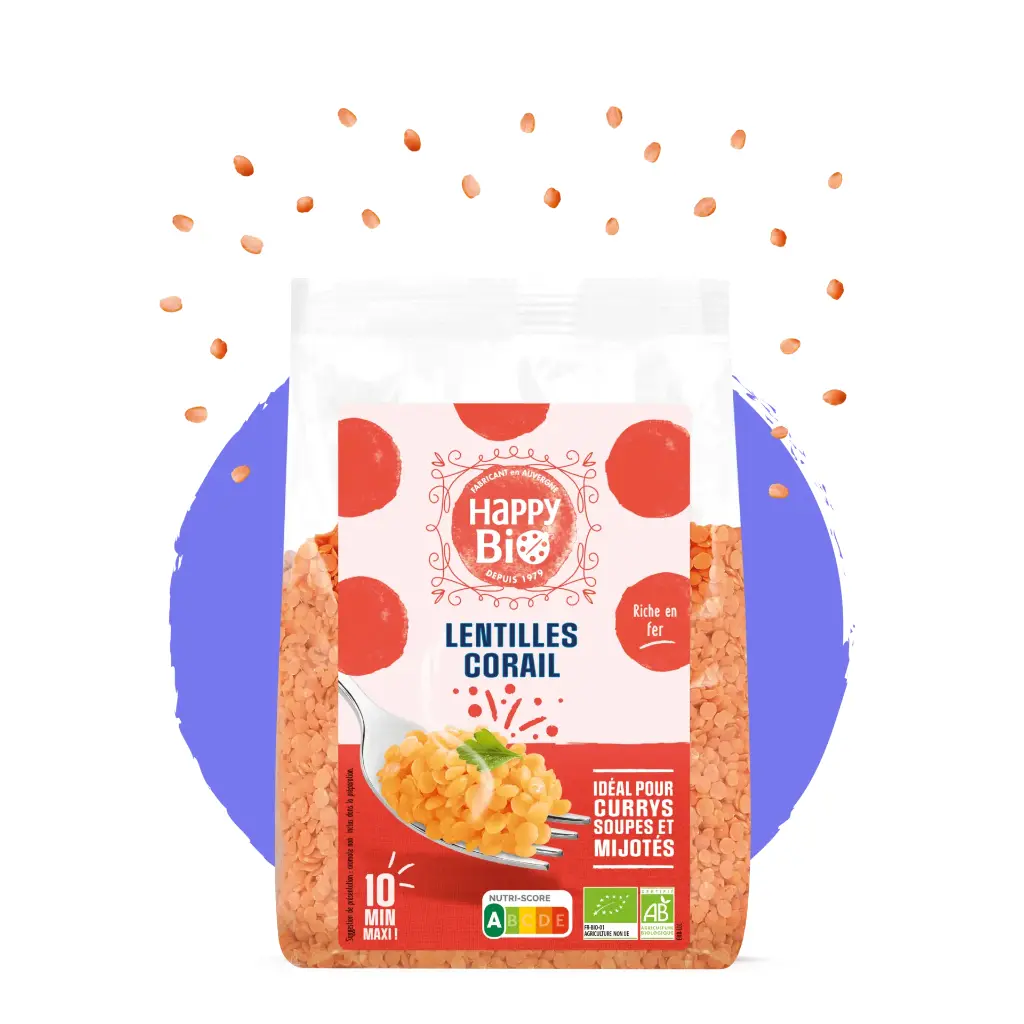 [HBLENTCOR] HAPPY BIO lentille corail 500 gr