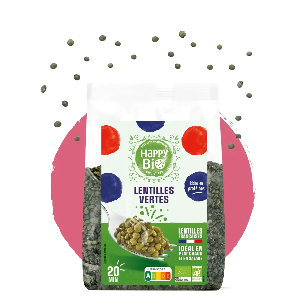 HAPPY BIO lentilles vertes 500 g