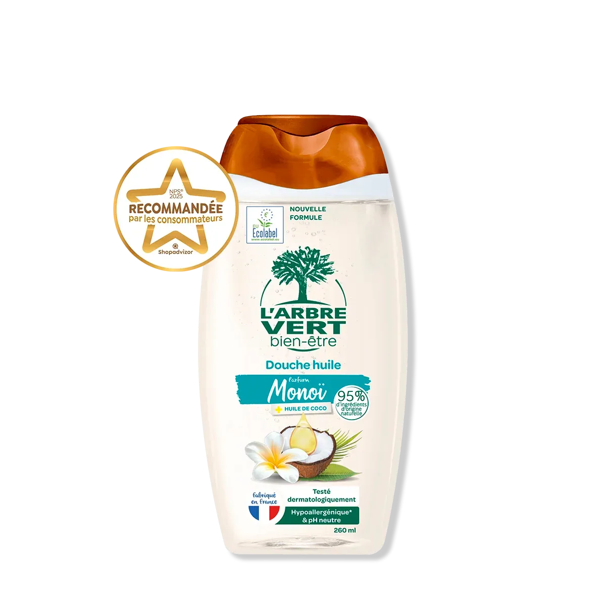 Huile de douche coco et monoï 250 ml