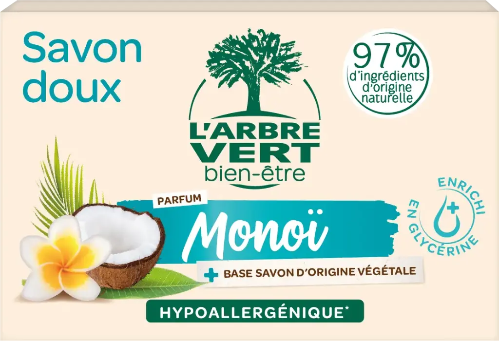 Savon doux monoï 90 gr