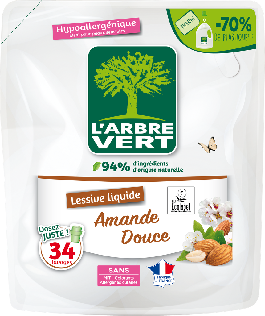 Recharge lessive liquide amande douce 1,53 L