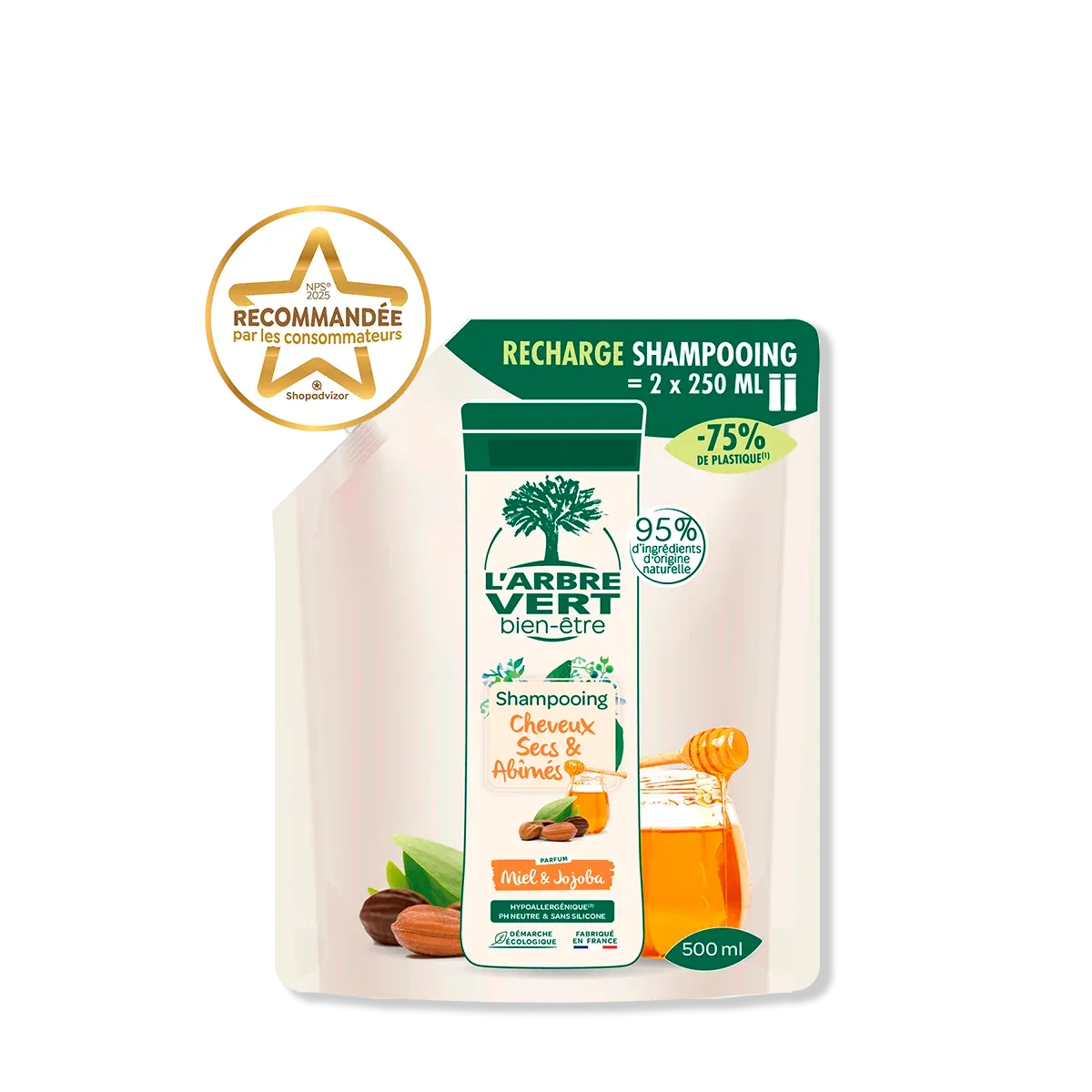 [AV30948] Recharge Miel & Jojoba Shampoing Cheveux secs 500 ml
