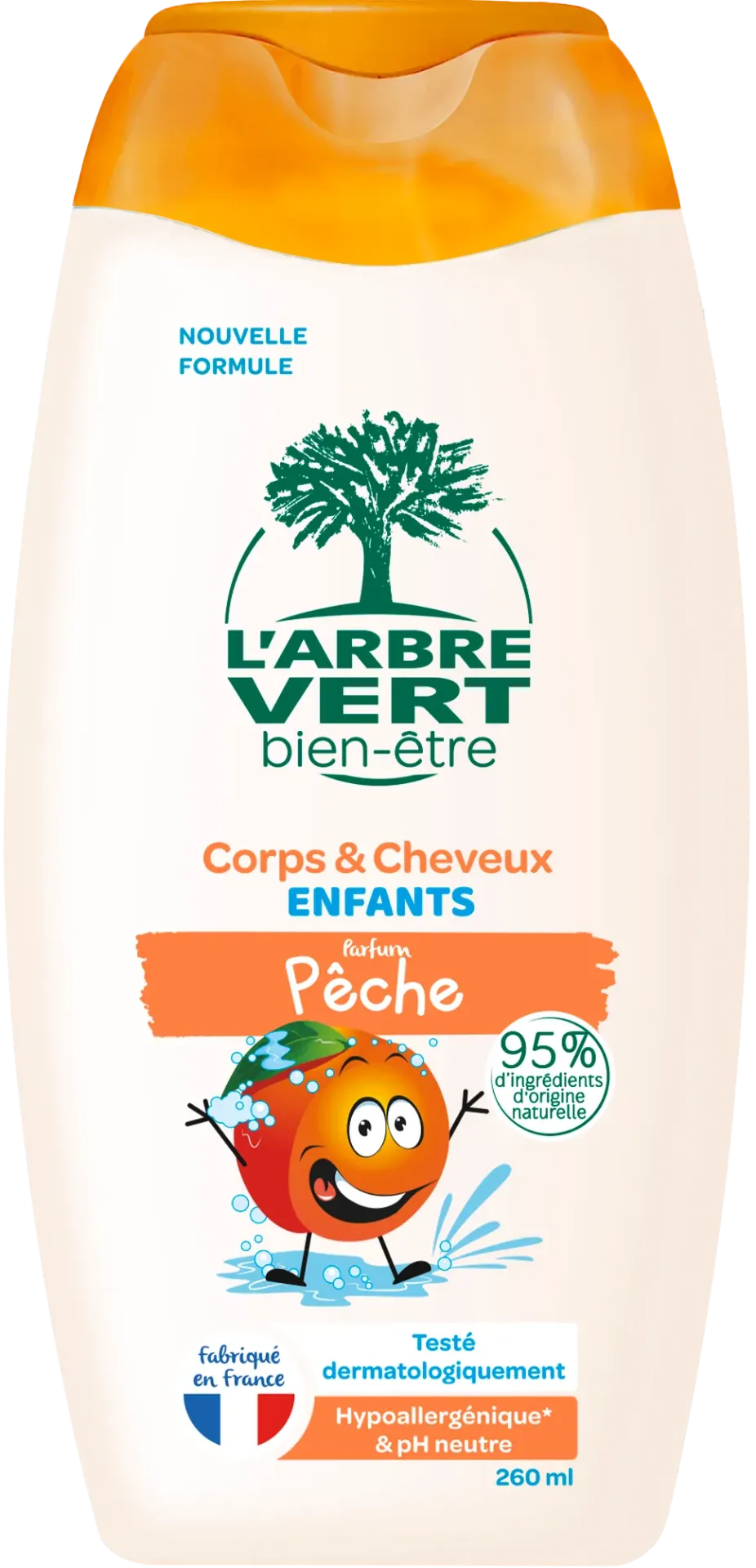[AV400637] Corps & cheveux 2 en 1 (bain et douche) enfants aux extraits de Pêche - 260ml