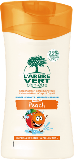 [AV28476] Corps & cheveux 2 en 1 (bain et douche) enfants aux extraits de Pêche  250 ml
