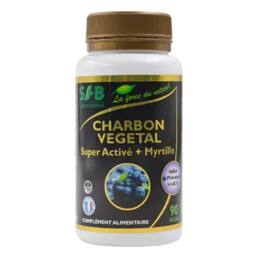 [CA3057] Charbon végétal super activé + myrtilles 120 gél.